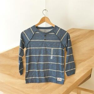 NEW Carter's Kids Boy's Blue Striped Buttoned Long Sleeve Shirt Adventure Size 7